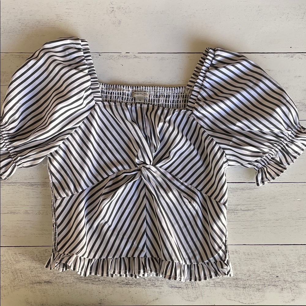 Habitual Black and White Striped Top girls size 16